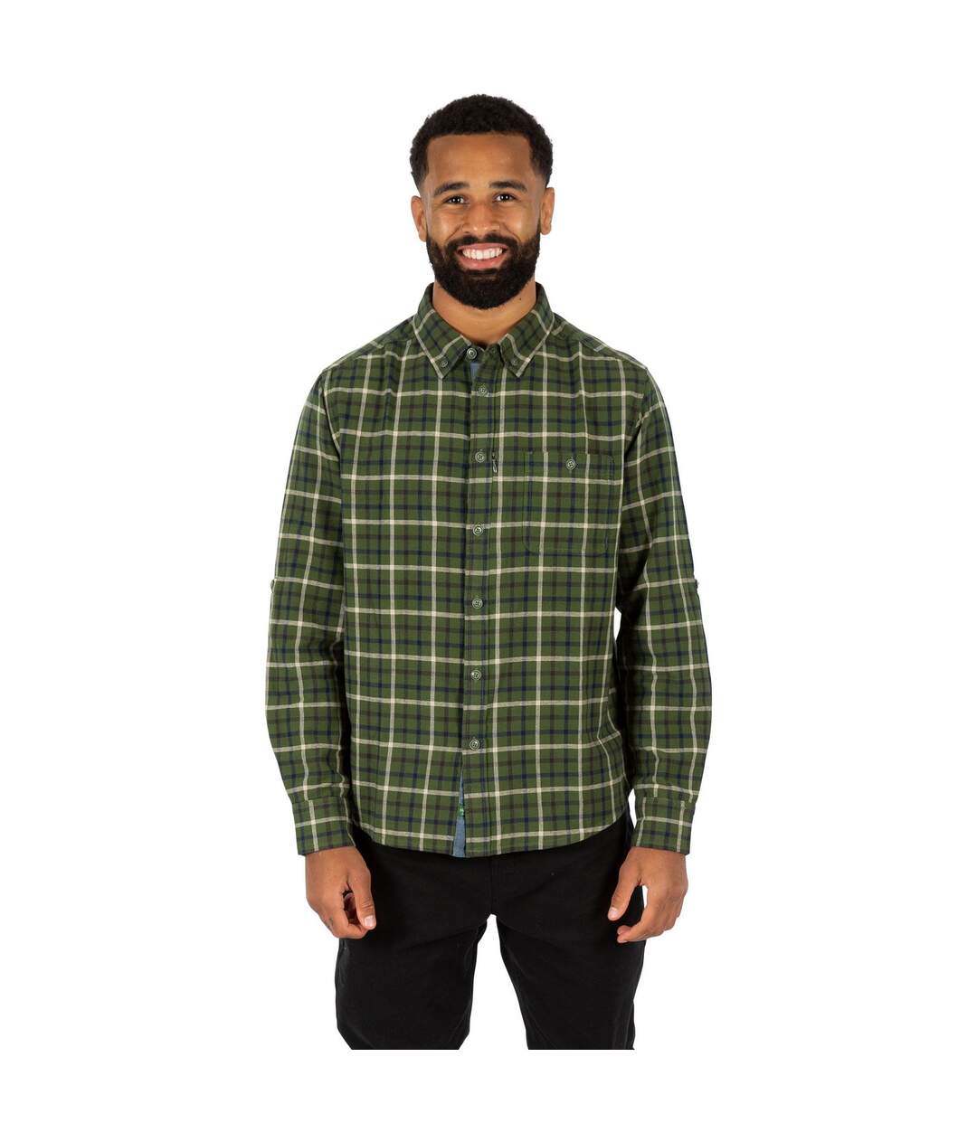 Mens Withnell Checked Cotton Shirt Green Trespass-1