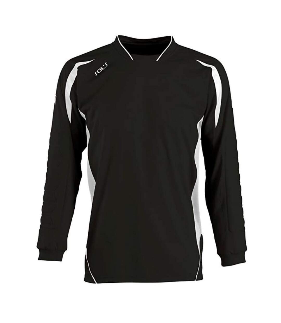 SOLS Mens Azteca Long Sleeve Goalkeeper / Soccer Shirt (Black/White)