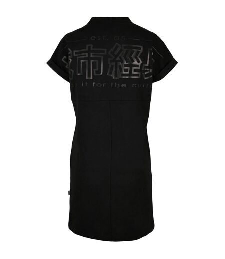 Robe T-shirt Manches Courtes Motif/style Logo En Chinois Femme Noir Urban Classics