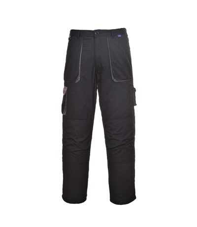 Mens Texo Contrast Workwear Trousers Black Portwest