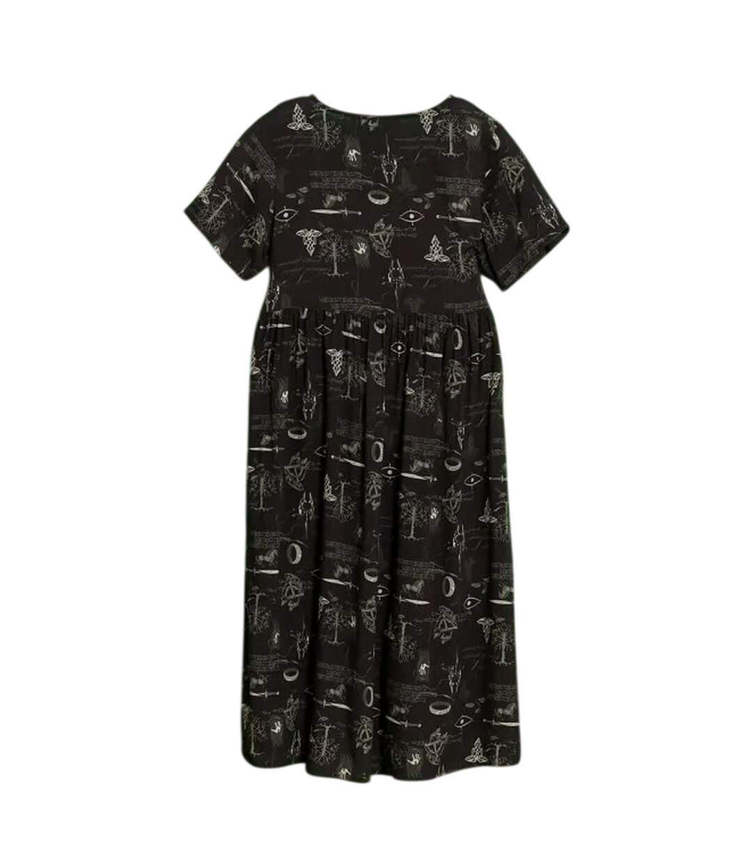 Womens/ladies Icons V Neck Midi Dress Black The Lord Of The Rings-2