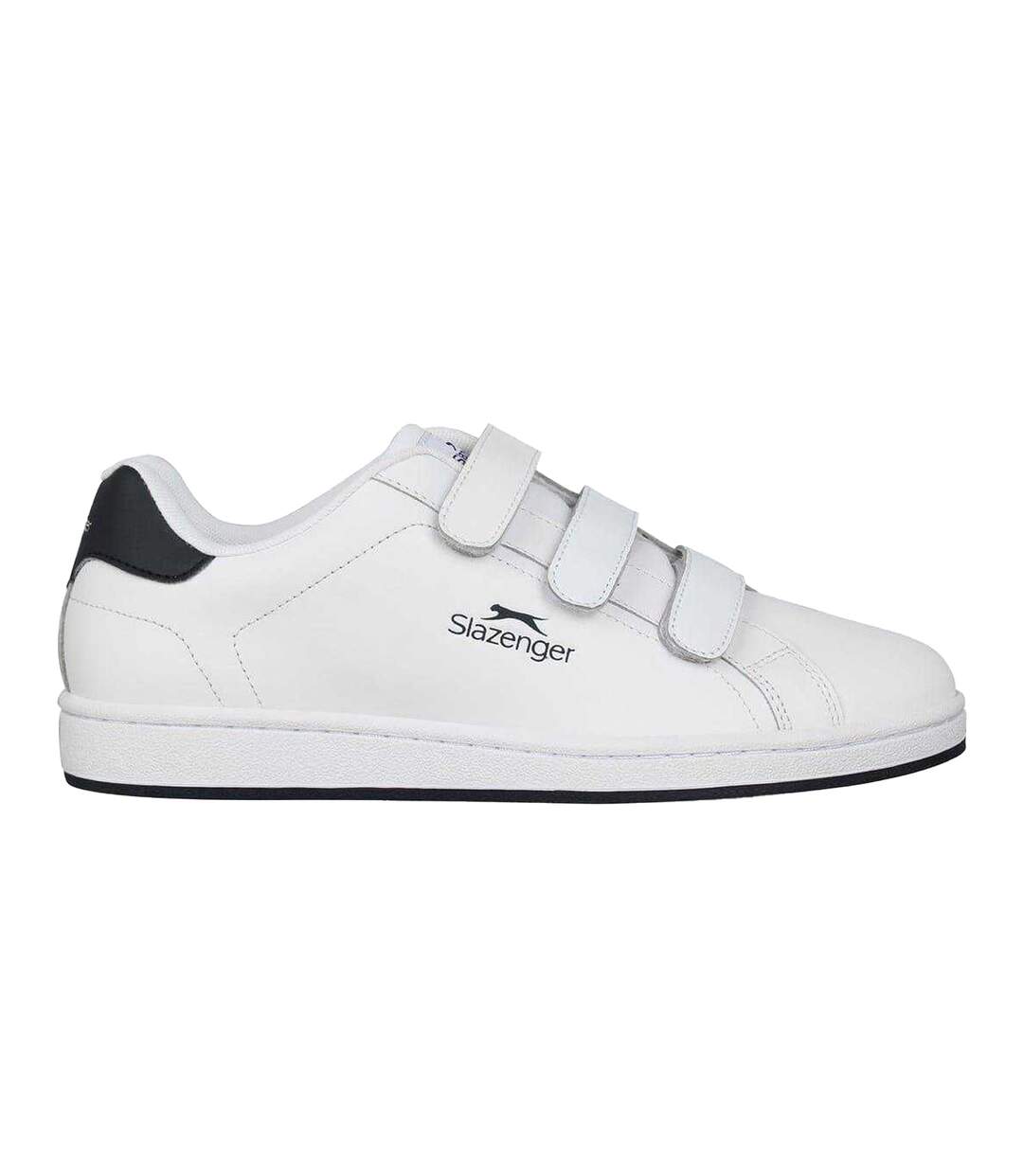 Mens 3 Touch Fastening Strap Trainers White Navy Slazenger-1