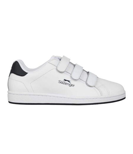 Mens 3 Touch Fastening Strap Trainers White Navy Slazenger