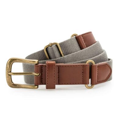 Ceinture en toile et simili cuir - AQ902 - gris