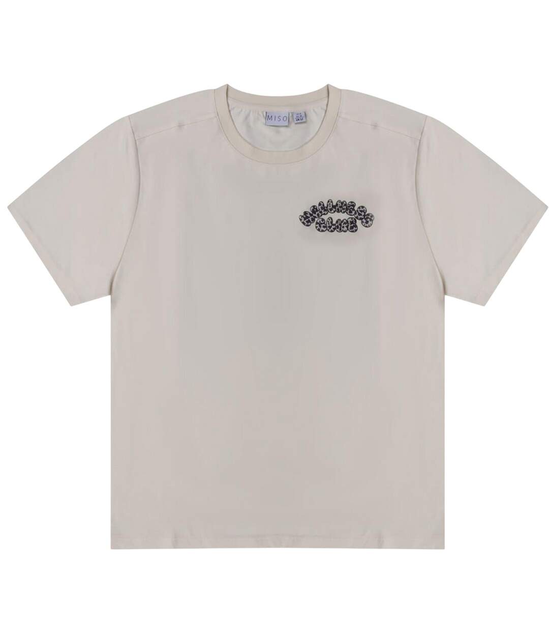 Unisex Adult Bubble Regular T-shirt Cream Leopard Miso-1