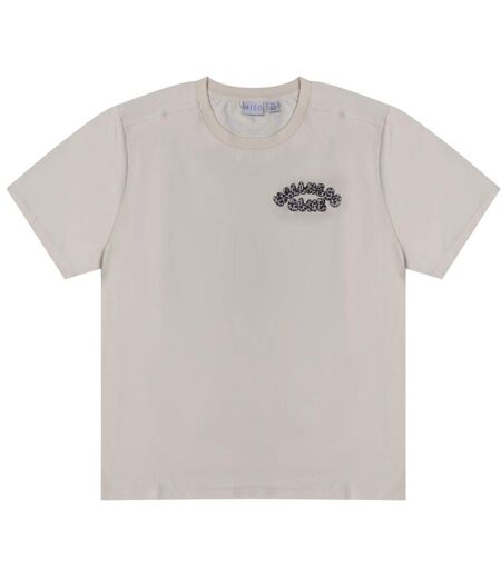 Unisex Adult Bubble Regular T-shirt Cream Leopard Miso