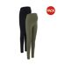 Lot De 2  Leggings Femme Noir Vert De Gris Mamalicious-2