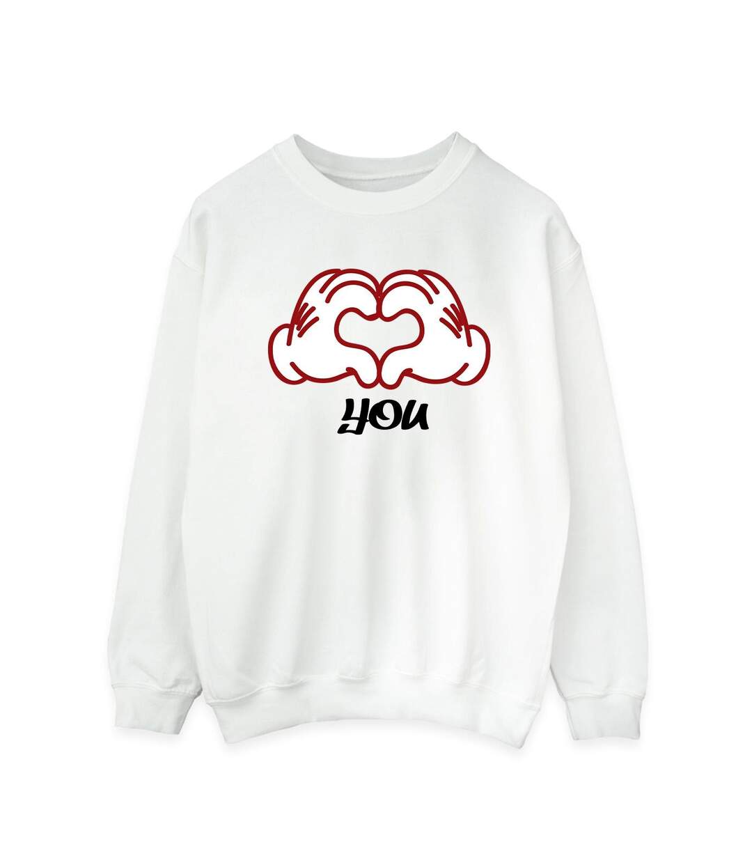 Disney Sweatshirt Womens/Ladies Mickey Mouse Love You Hands (Blanc) - UTBI28986-1