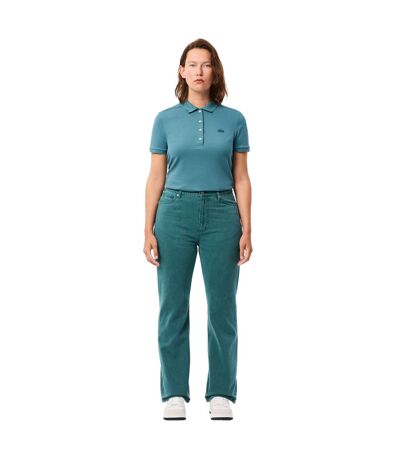 Womens/ladies Natural Dyed Denim Straight Leg Jeans Green Lacoste