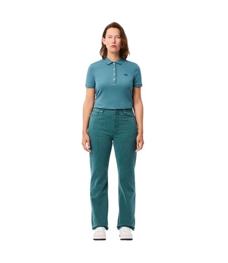 Womens/ladies Natural Dyed Denim Straight Leg Jeans Green Lacoste