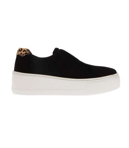 Womens/ladies ethoss leather platform trainers black Dune London