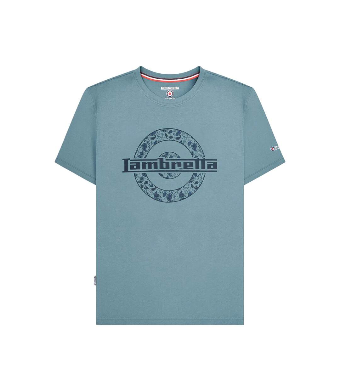 T-shirt Motif/style Cible À Motif Cachemire Homme Bleu Clair Lambretta-2