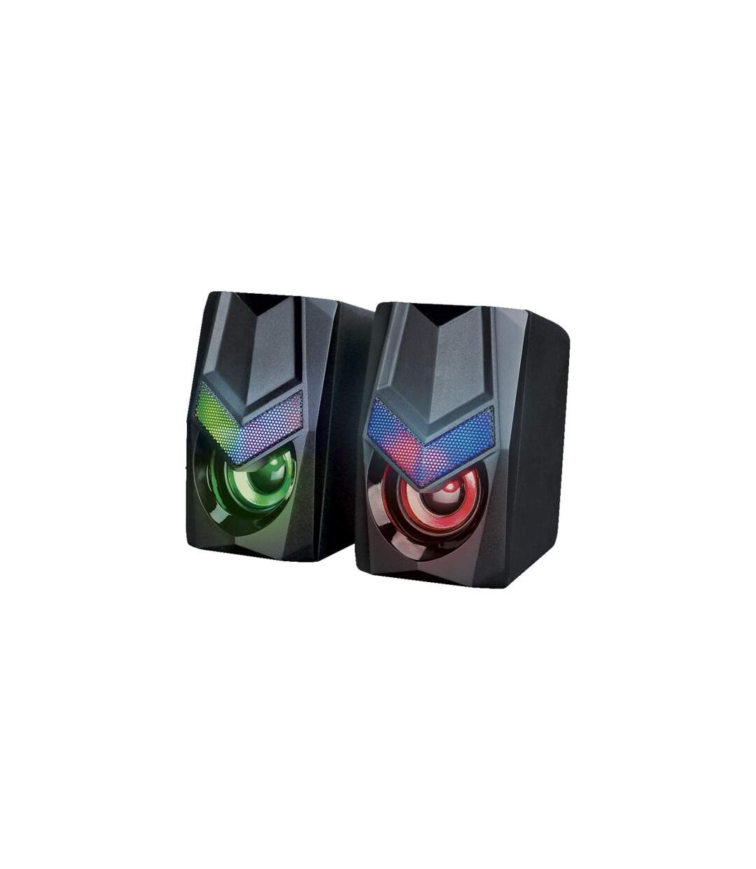 Lot de 2 Enceintes à Led Gamer 12cm Noir