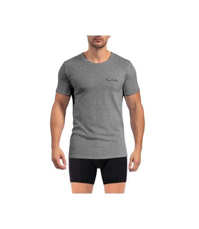 T-shirt homme en col rond avec broderie signature sur la poitrine Pierrecardin