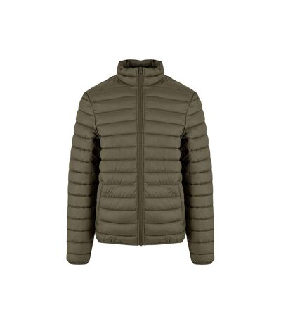 Mens lightweight puffer jacket olive New Morning Studios