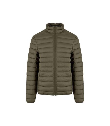 Mens lightweight puffer jacket olive New Morning Studios