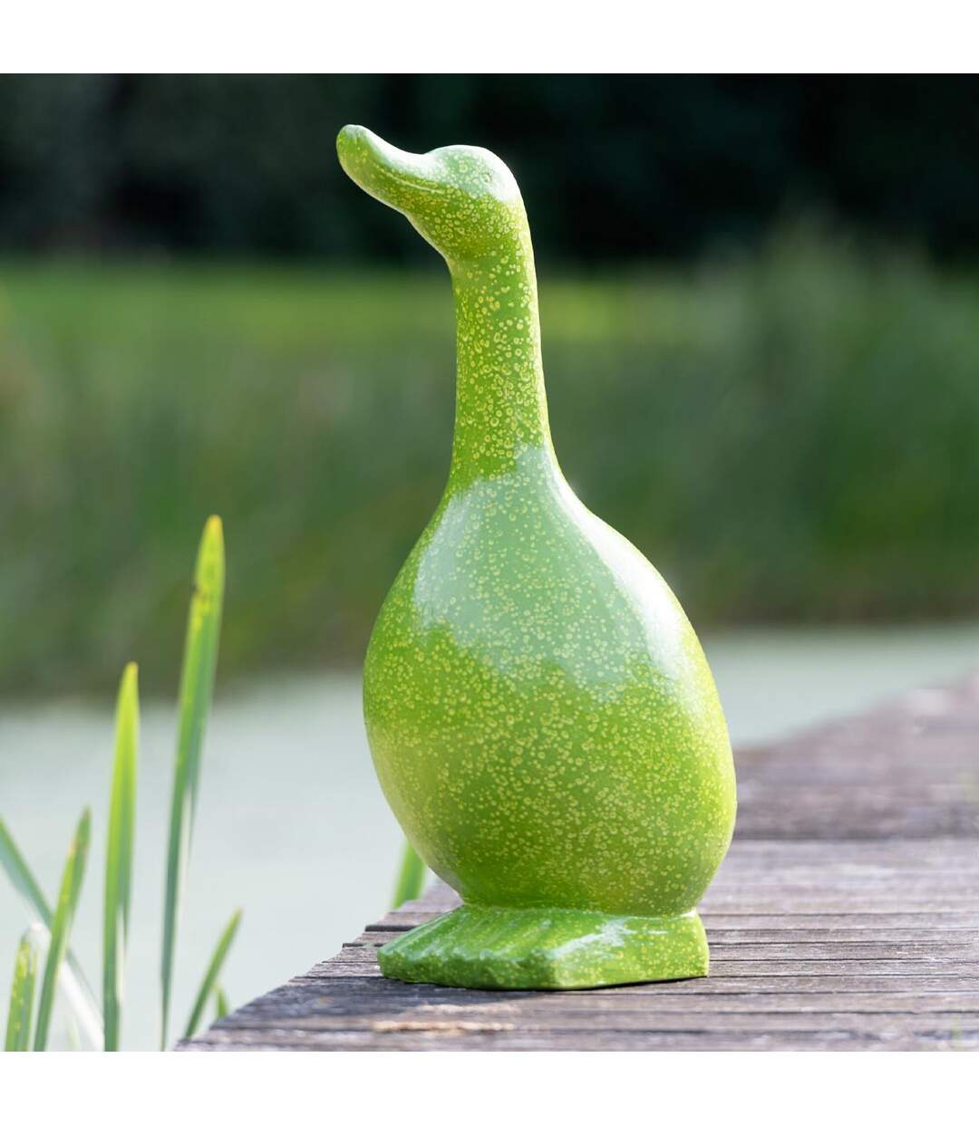 Statue Oie Extérieur Wyatt 60cm Vert-2
