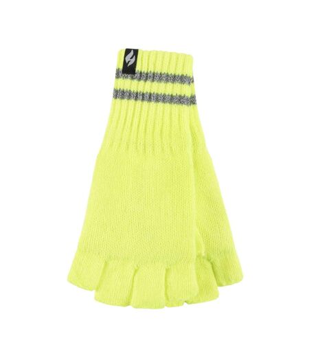 Heat Holders - 1 Paire Homme Gants Demi Doigt Hiver Thermique Polaire
