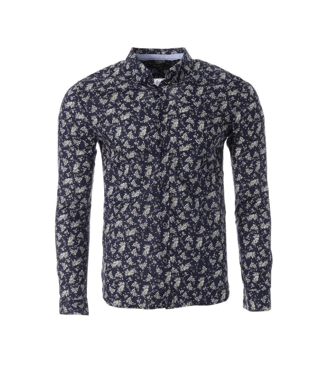 Chemises marine/blanc à motifs homme teddy smith carton - m-1