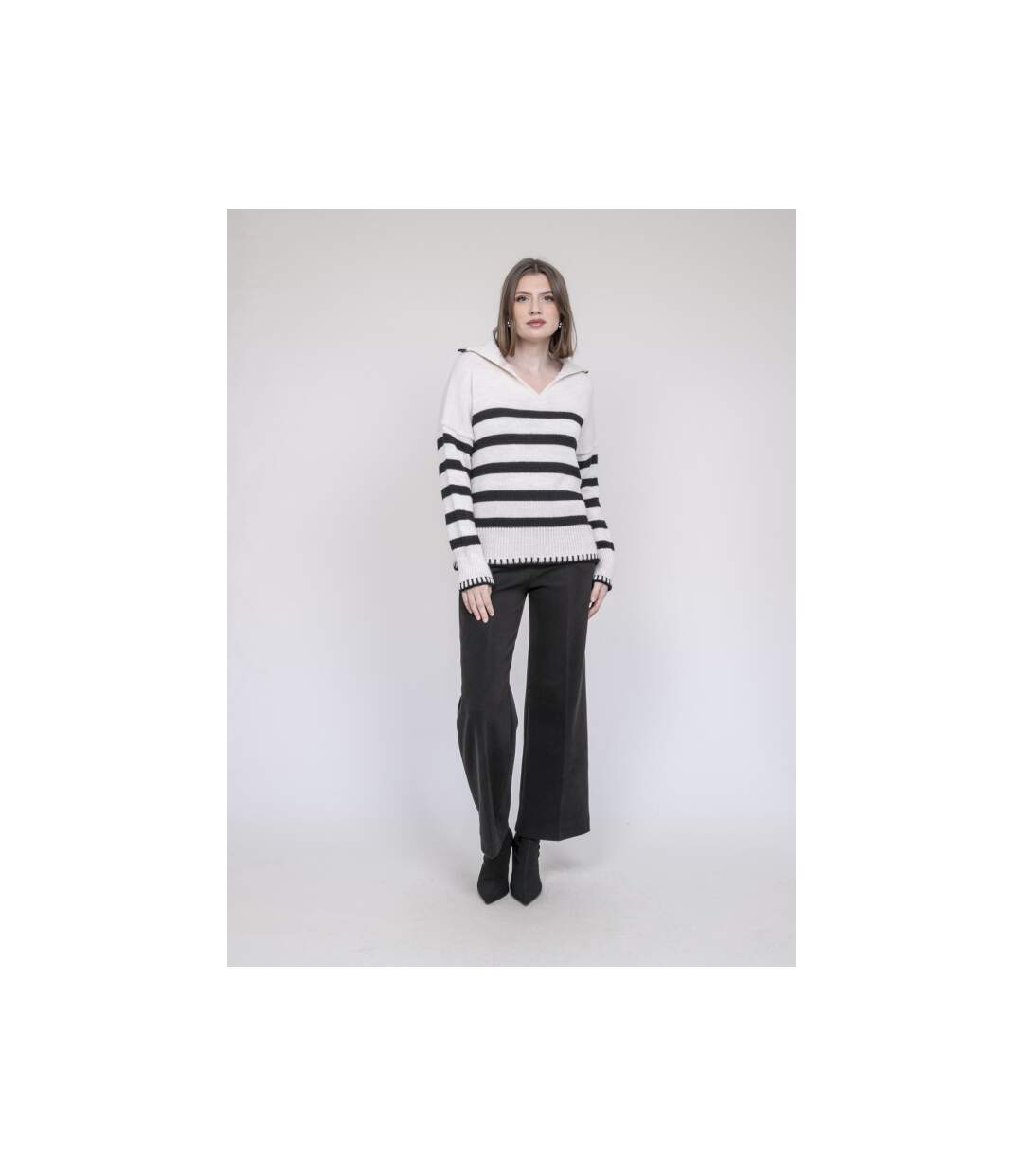 Pull marinière col polo KOVANE - Dona X Lisa-4