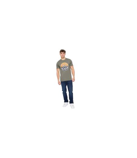 T-shirt Moules Homme Olive Crosshatch