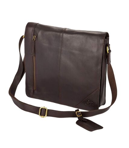 Eastern Counties Leather Wide Messenger Bag (Brown) (One size) - UTEL152