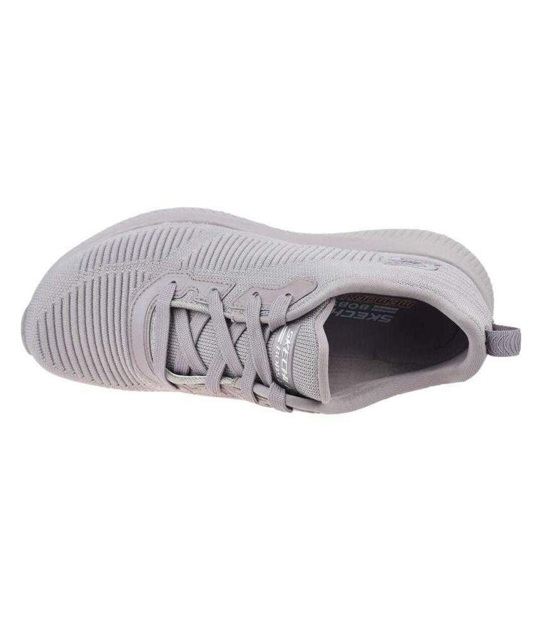 Womens/ladies Bobs Sport Squad Tough Talk Shoes Grey Skechers-3