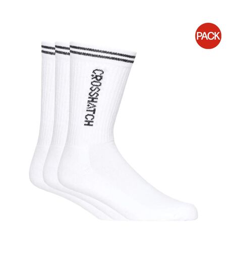 Chaussettes de sport peppy homme blanc Crosshatch