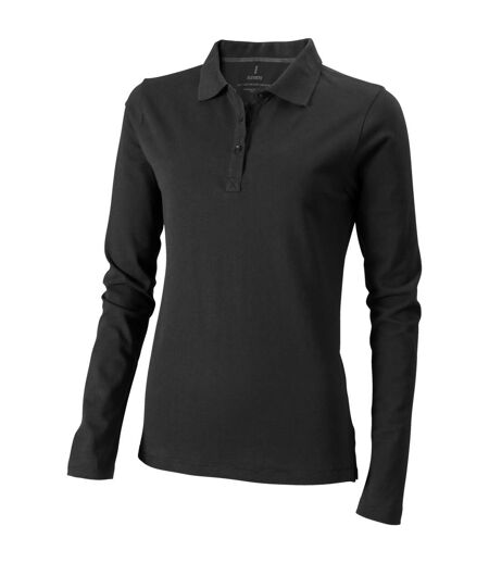 Elevate Oakville Long Sleeve Ladies Polo Shirt (Anthracite) - UTPF1822