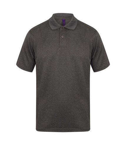 Henbury Mens Coolplus® Pique Polo Shirt (Heather Charcoal) - UTRW635