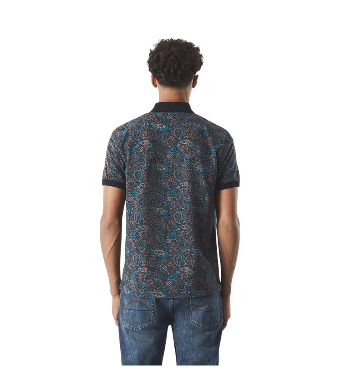 Mens Wonderwll Paispol Paisley Regular Polo Shirt Dark Grey Pretty Green-2