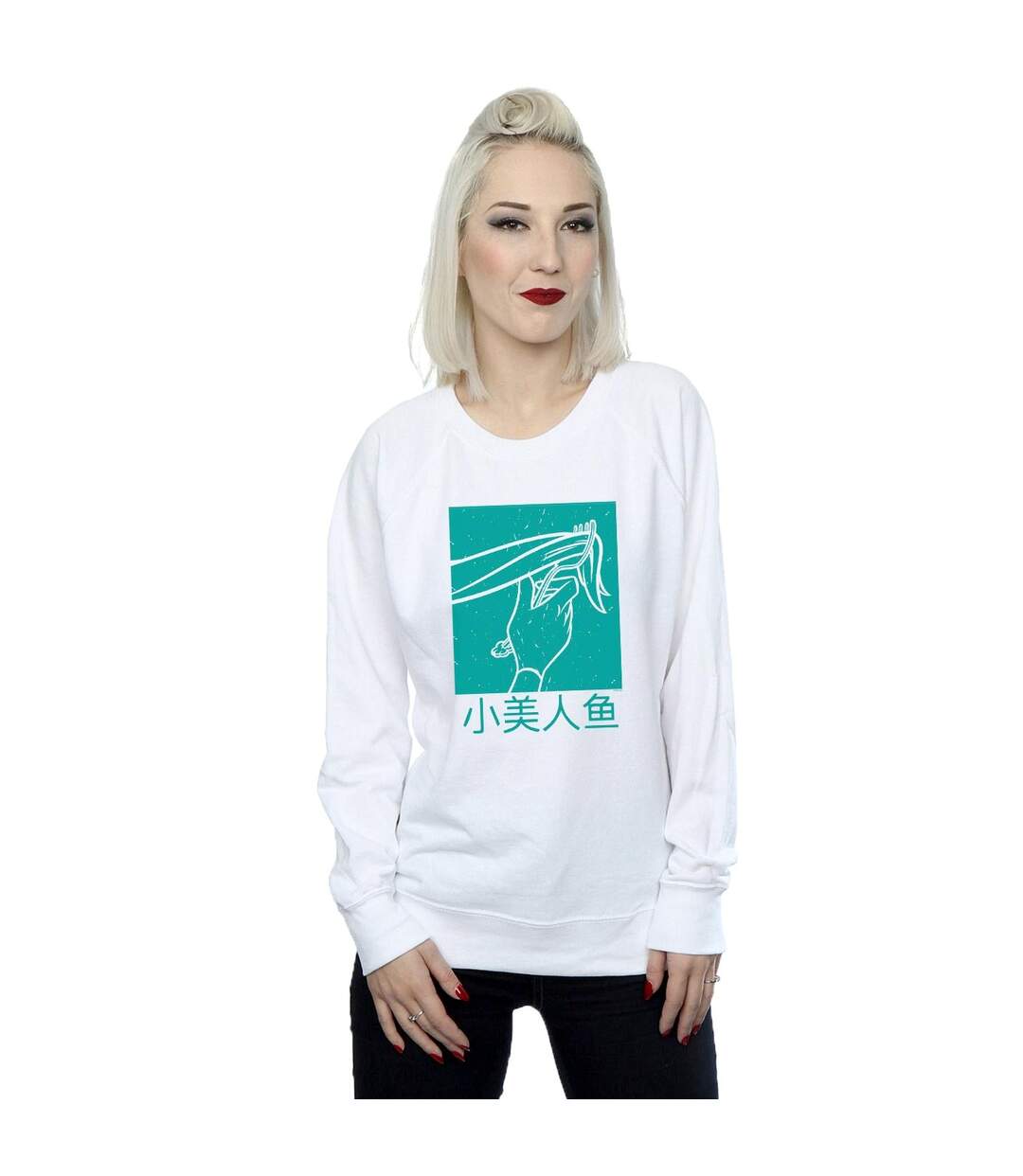 Disney Princess - Sweat ARIEL THE LITTLE MERMAID HAIR STROKE - Femme (Blanc) - UTBI32859-2