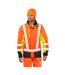 Unisex Adult Safety 3 Tone 3 Layer Jacket Fluorescent Yellow Fluorescent Orange Black Result Recycled-4