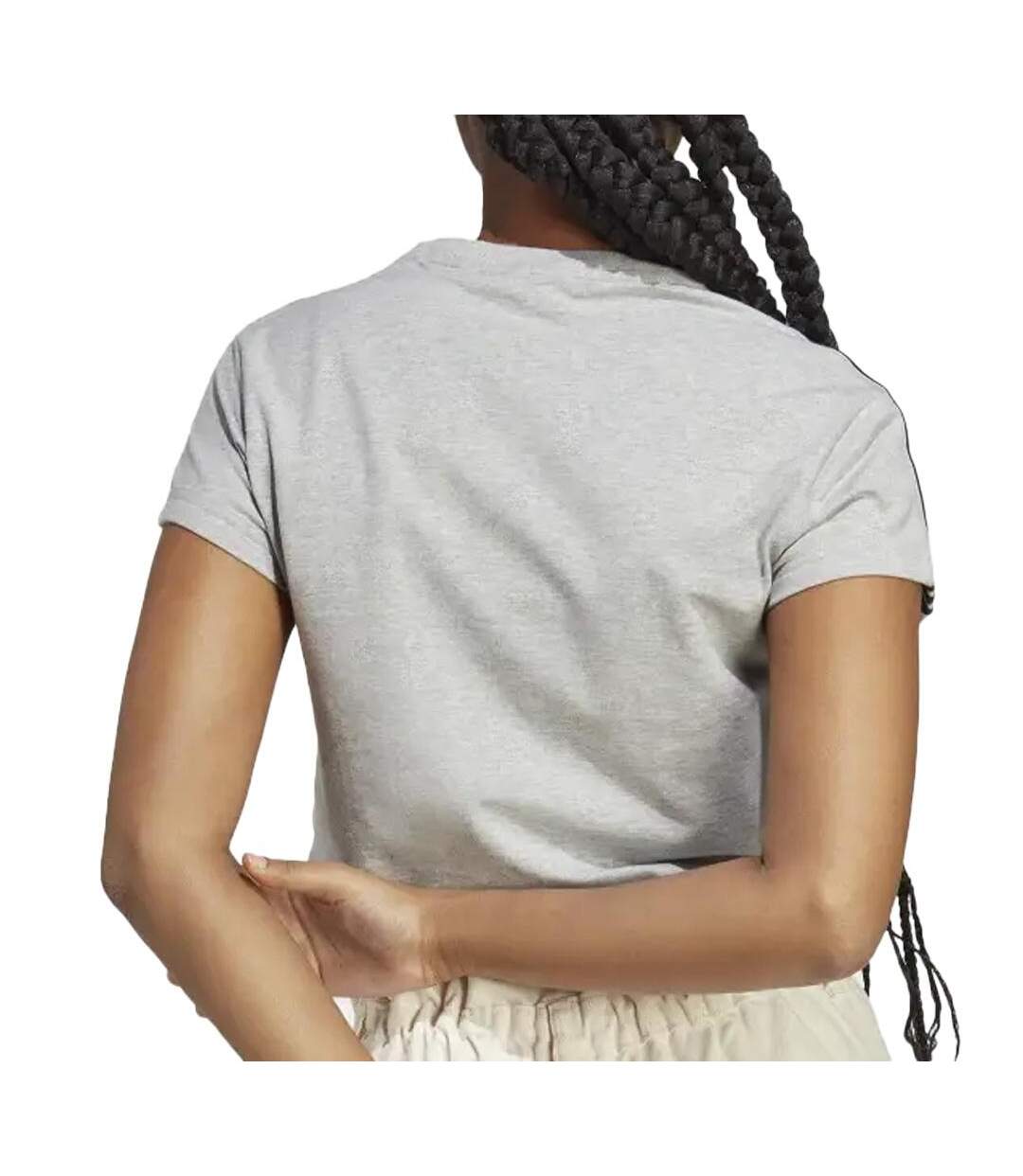 T-shirt gris femme adidas w flower cro - l-2