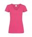 T-shirt à col V et manches courtes - Femme (Rose) - UTBC3905