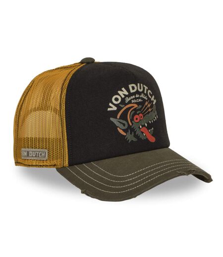 Casquette trucker filet effet usé avec print Crew Wolfy Vondutch