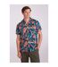 Mens Palm Leaf Beach Shirt Bright Blue Mountain Warehouse-1