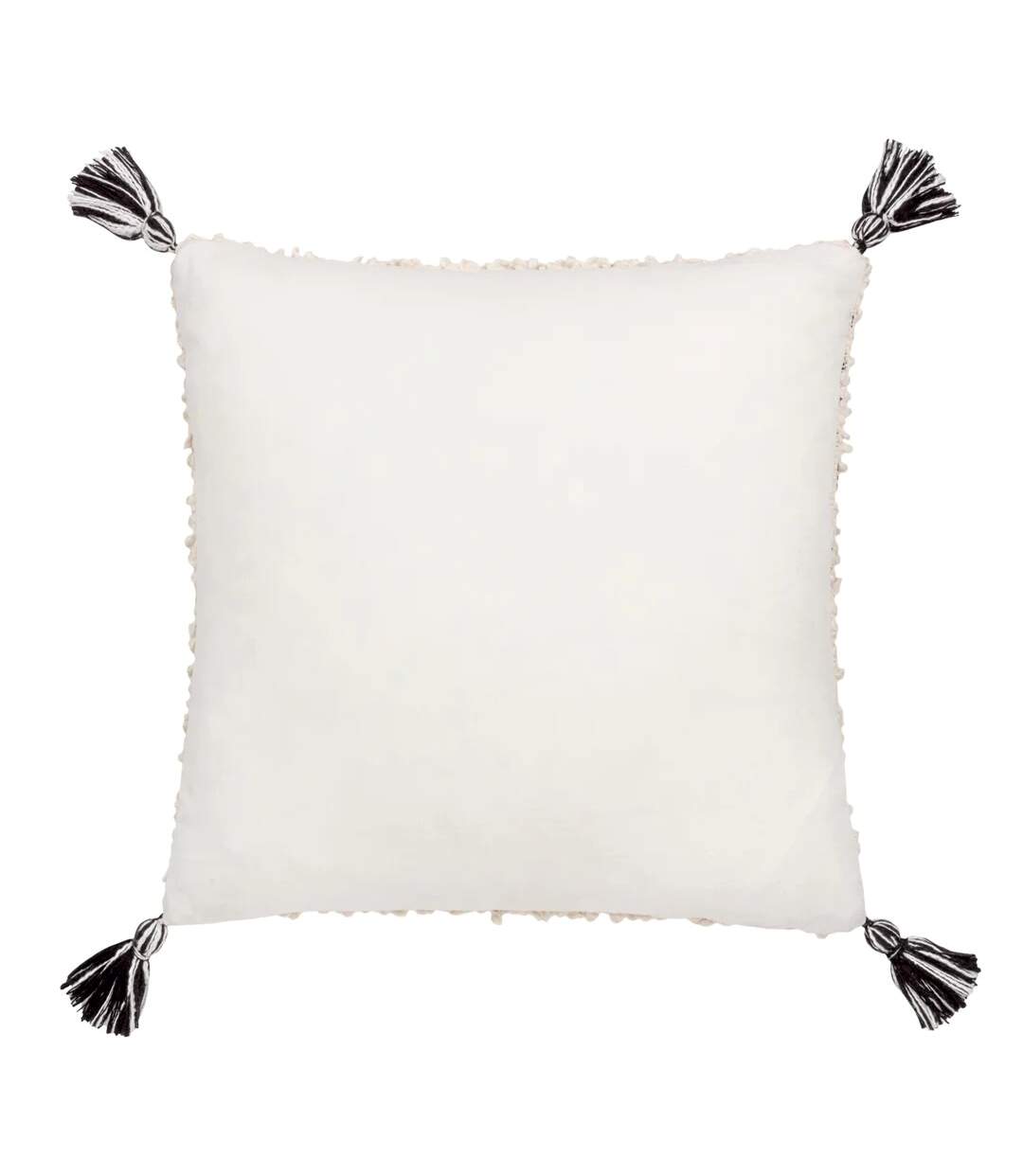 Cambre bouclé tassel cushion cover 50cm x 50cm white/black Hoem