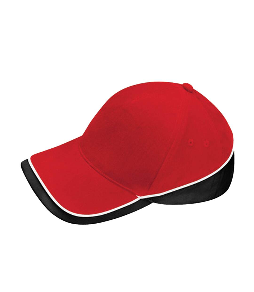 Casquette De Baseball Teamwear Competition Rouge Classique Noir Blanc Beechfield-2