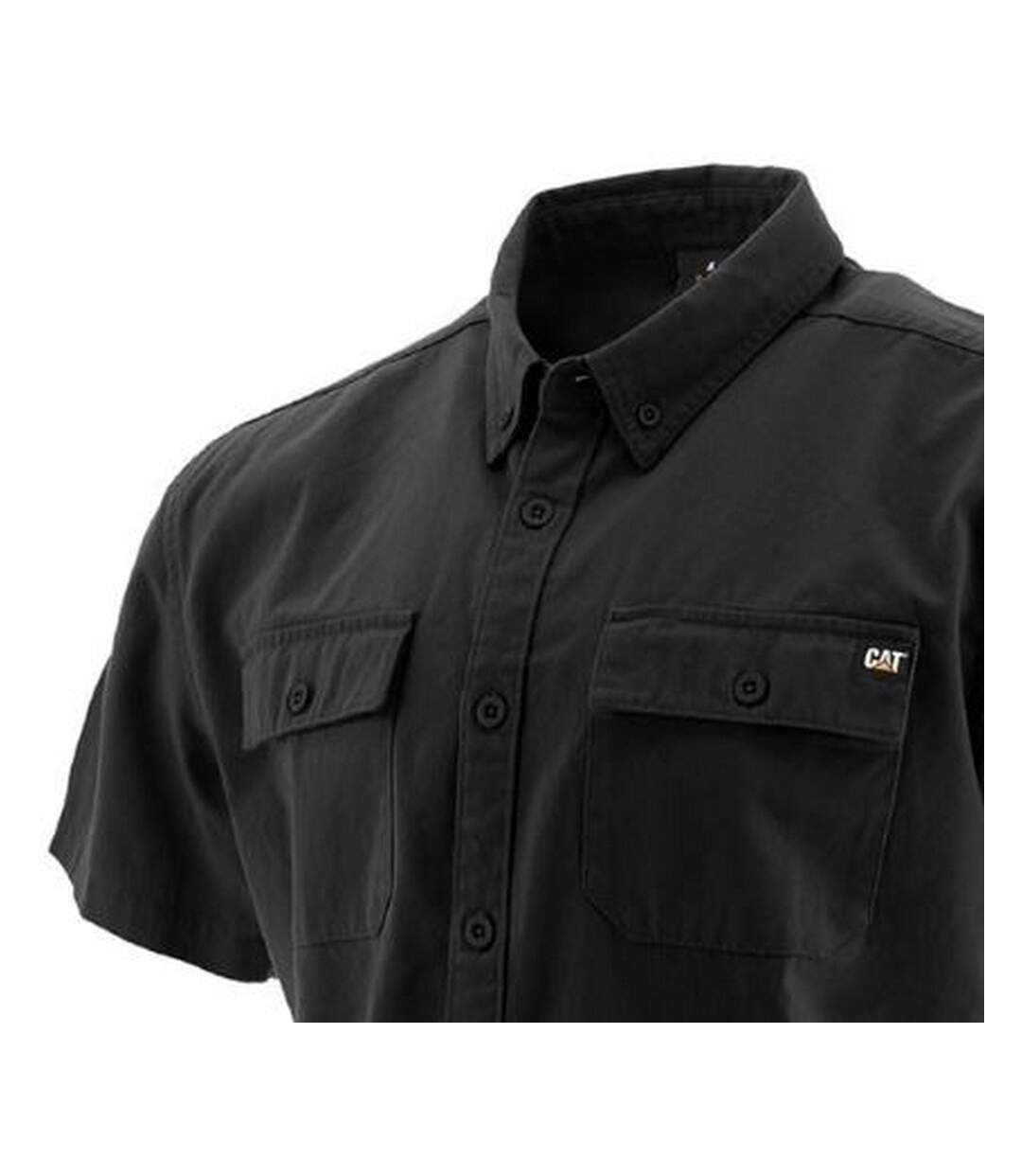 Caterpillar Mens Button Up Short Sleeve Work Shirt (Black) - UTFS6669