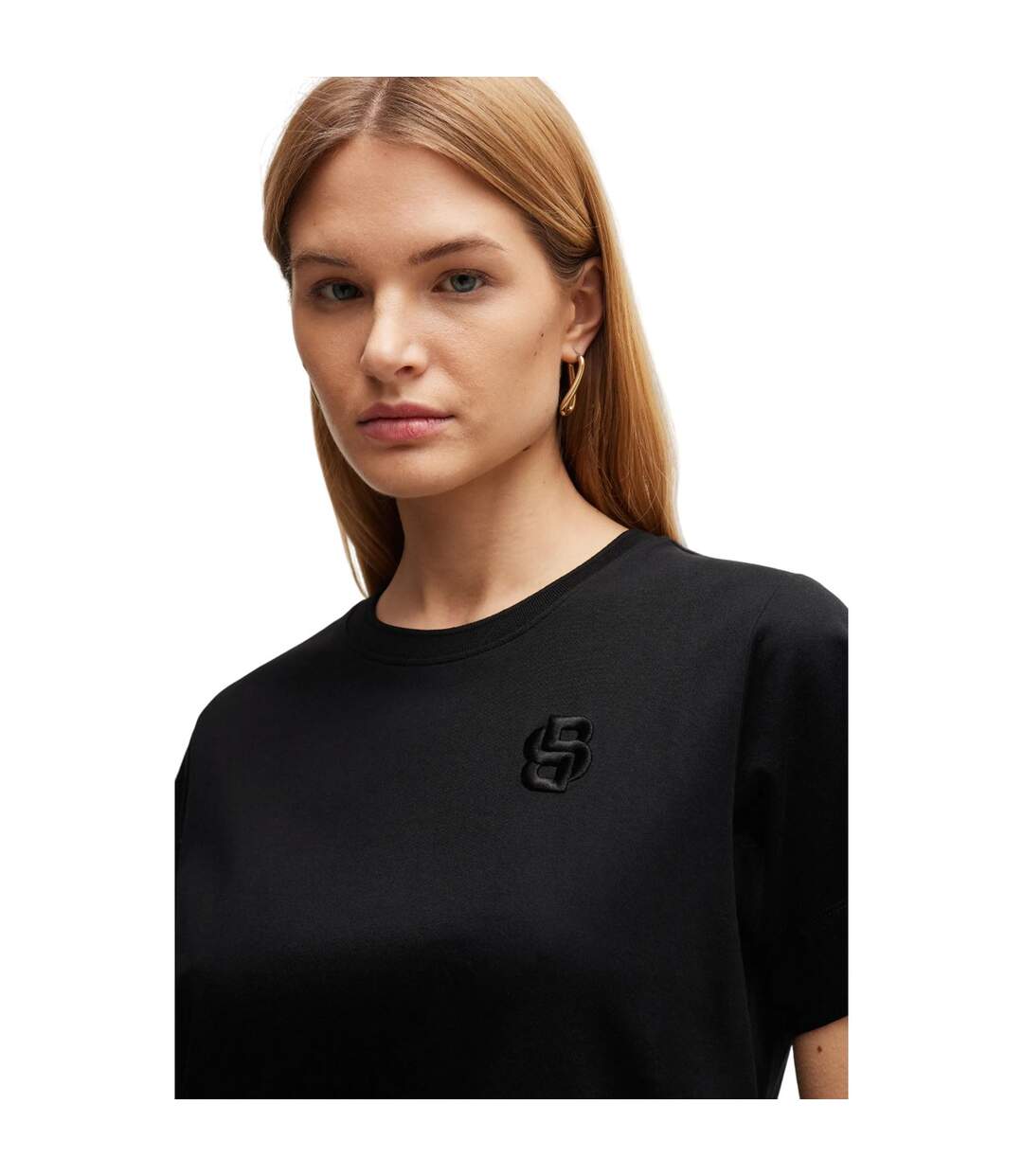 T-shirt Femme Noir Boss-4