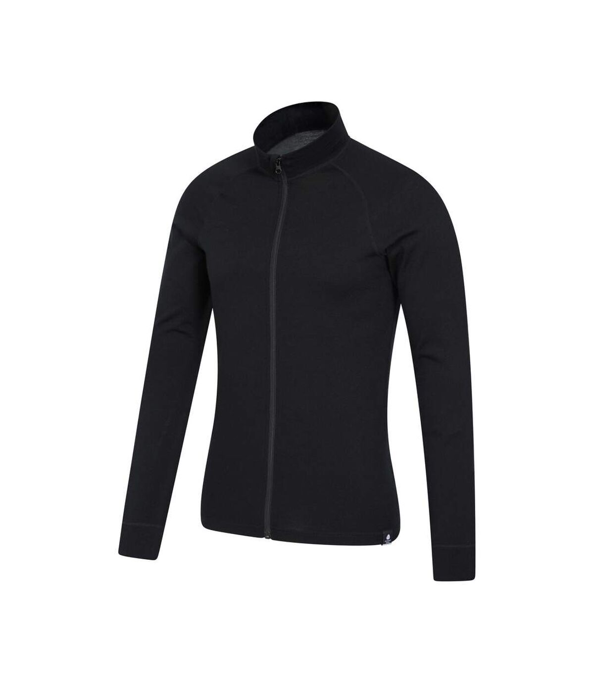 Mountain Warehouse Mens Merino Wool Full Zip Base Layer Top (Black)