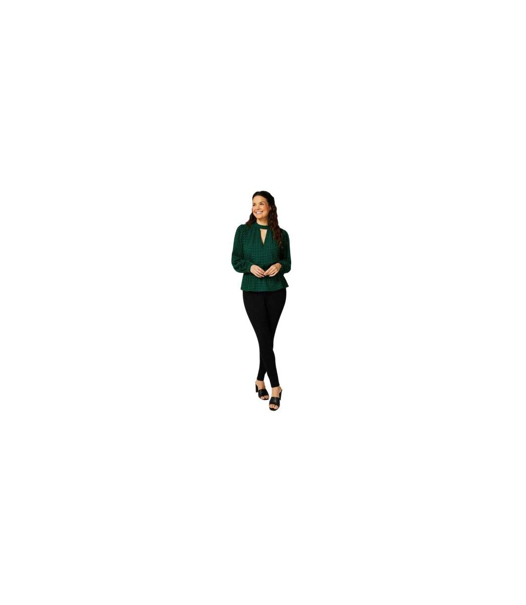 Blouse Motif/style Texturé Femme Vert Noir Biba-1