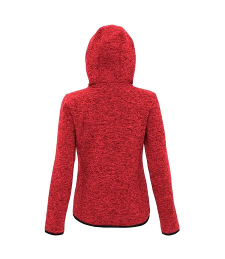 Tri Dri Mens Melange Knit Fleece Jacket (Fire Red/Black Fleck)