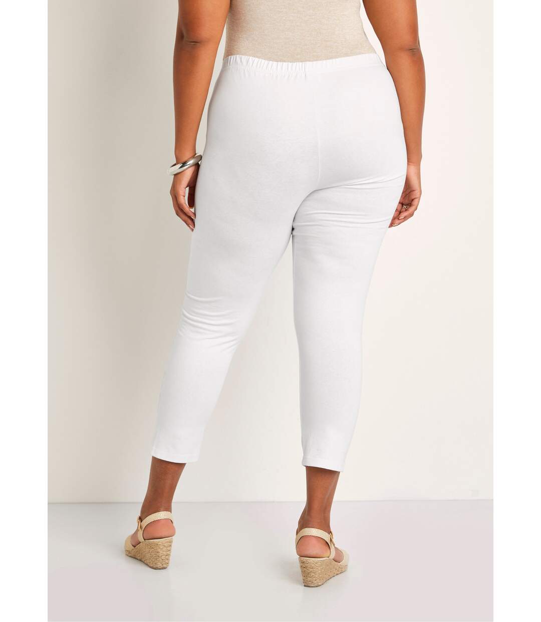 Legging court uni ceinture élastiquée-2