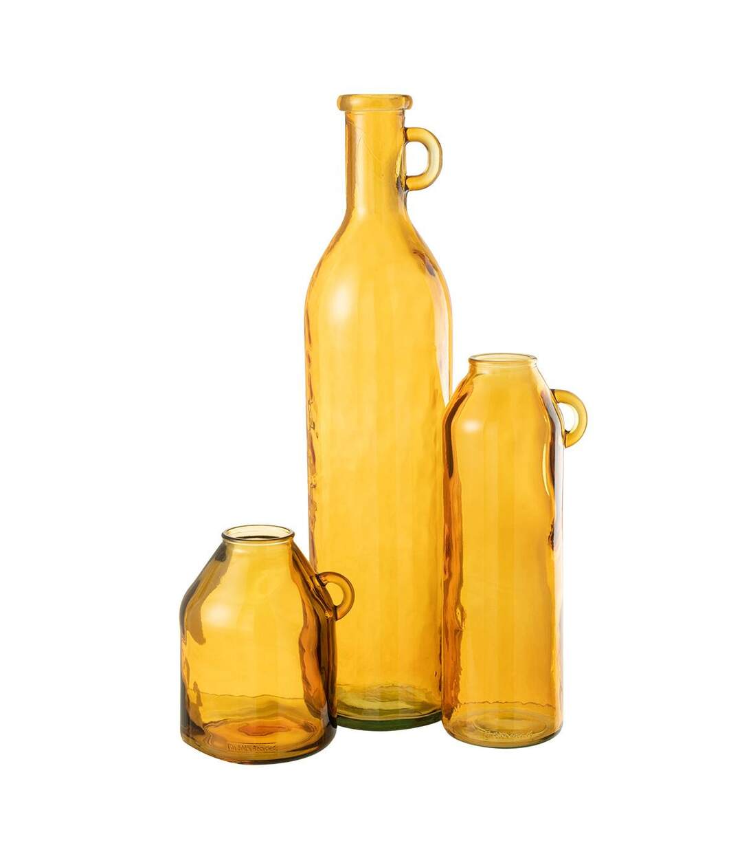 Vase Anse en Verre Bouteille 45cm Ocre-2