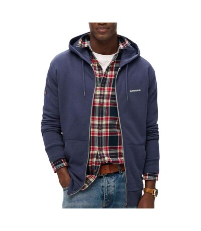 Sweat zippé bleu homme superdry plain hood - xxl