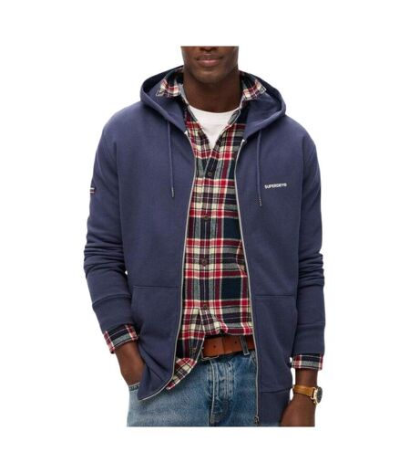 Sweat zippé bleu homme superdry plain hood - xxl