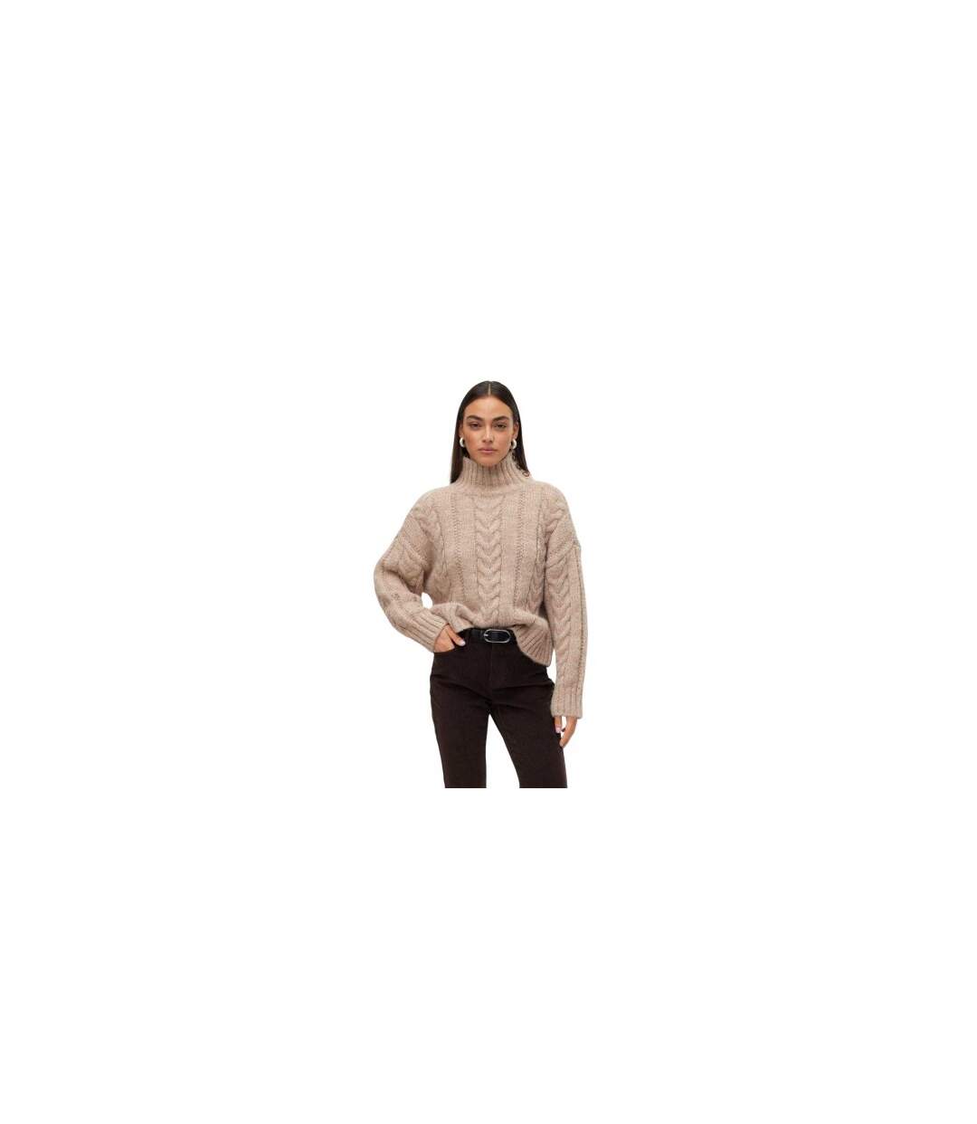 Pull Femme Marron Clair Vero Moda-1