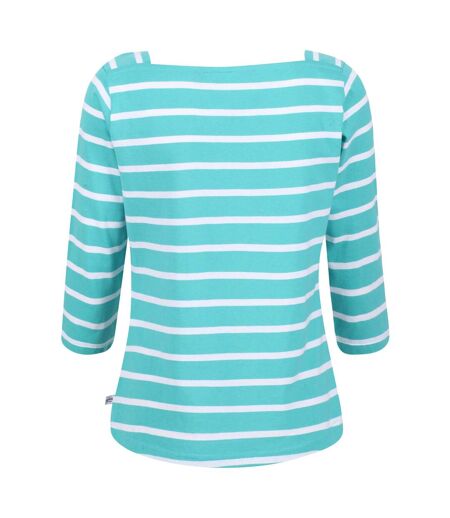 T-shirt polexia femme turquoise vif / blanc Regatta